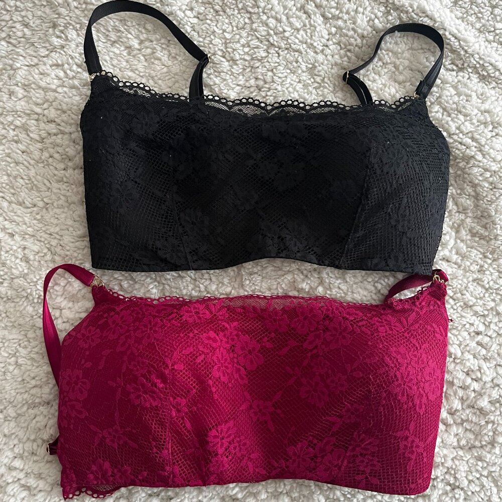 Victoria's Secret Bralette Bundle - Lightly Lined Bandeau Love Cloud Plunge